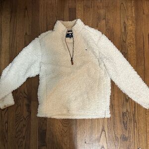 Cozy Cream Sherpa Quarter-Zip Pullover